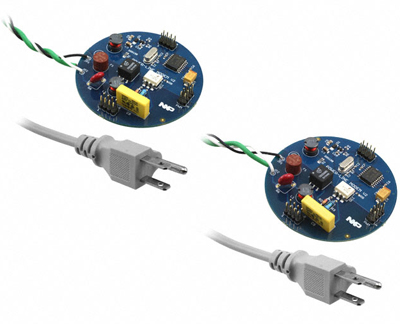 NXP makes evaluating power-line modern technology very straightforward NXP OM13313 kit that includes two TDA5051A demonstration boards